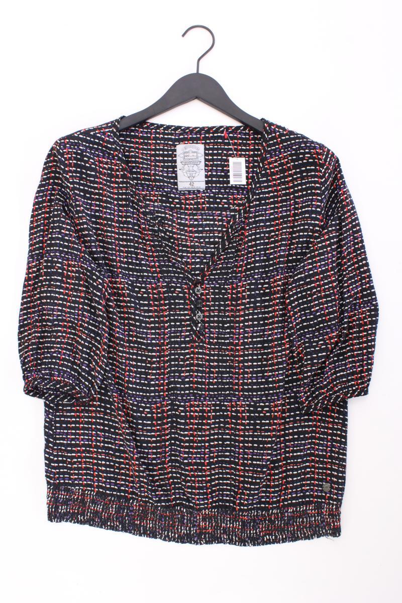 QS by s.Oliver Classic Bluse Gr. 42 geometrisches Muster 3/4 Ärmel mehrfarbig