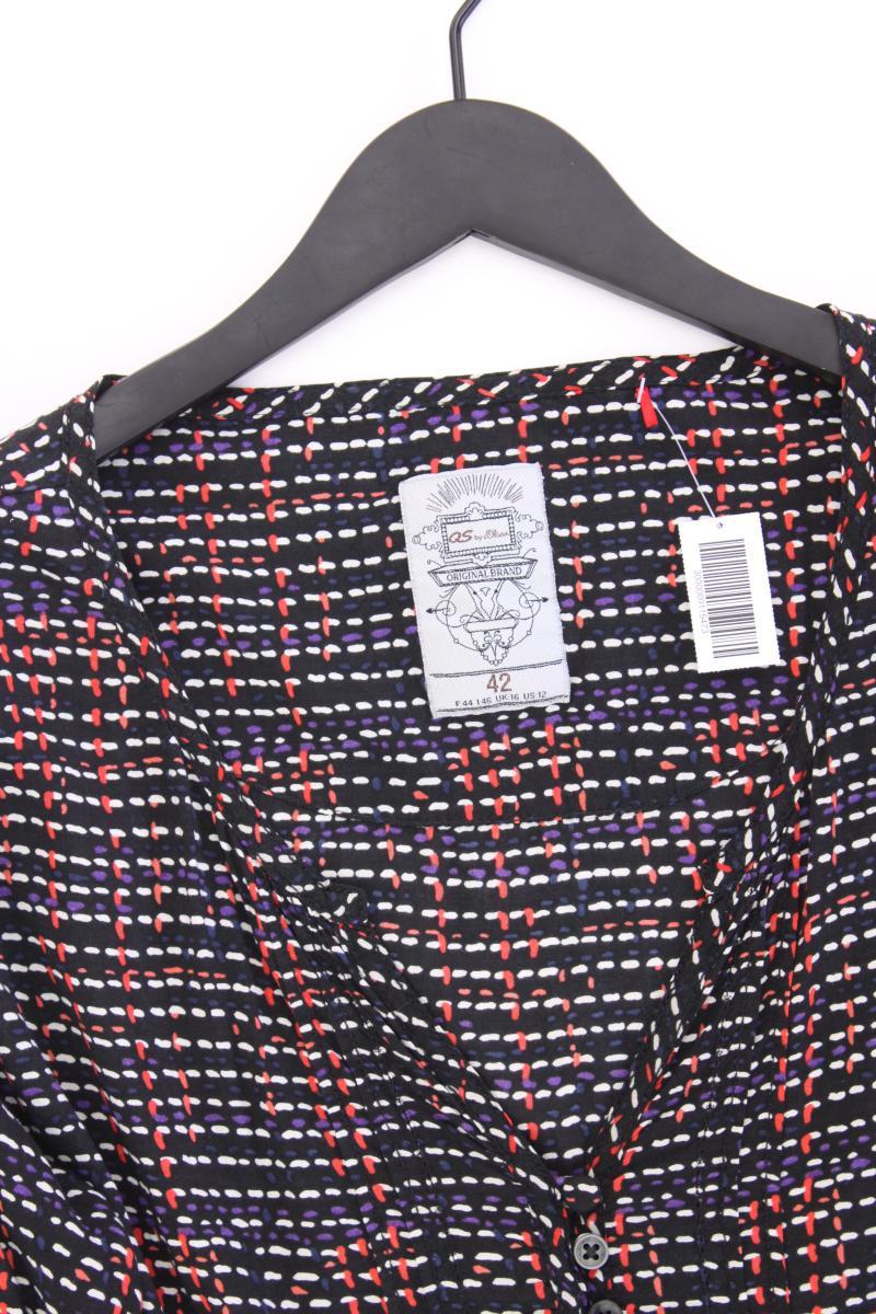QS by s.Oliver Classic Bluse Gr. 42 geometrisches Muster 3/4 Ärmel mehrfarbig