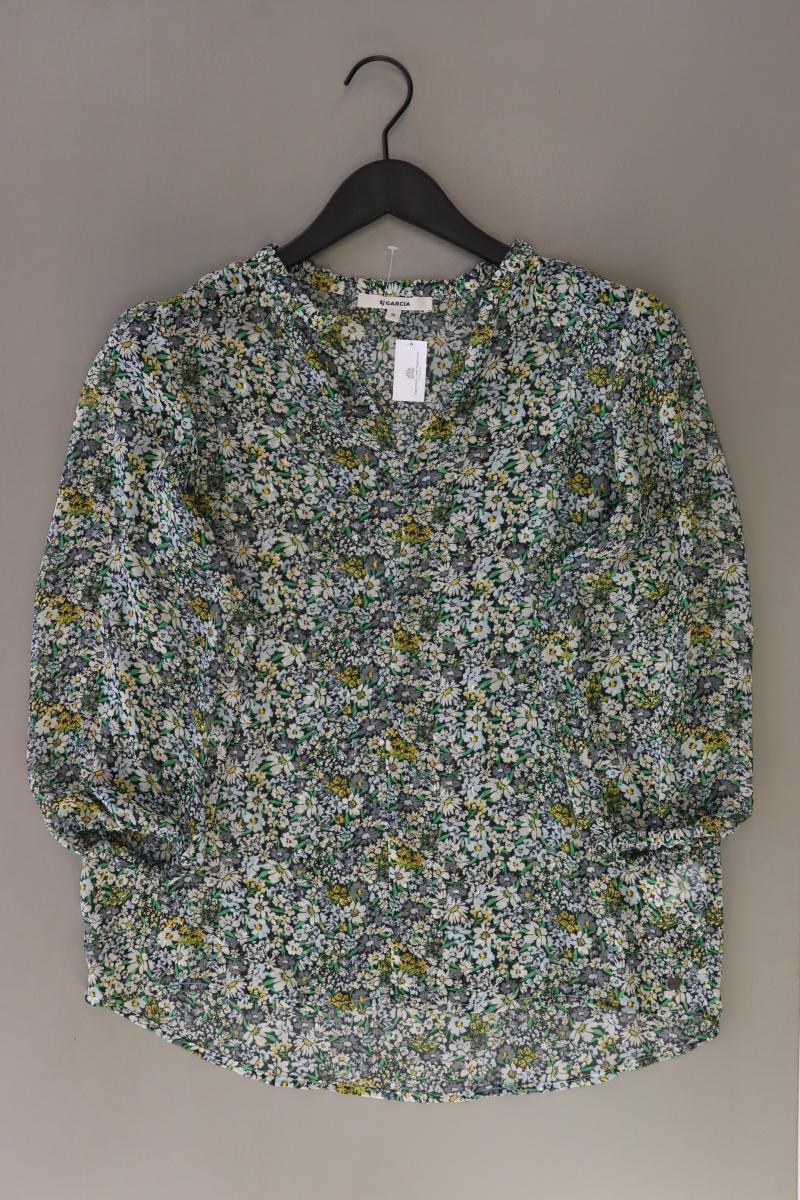 Garcia Jeans Regular Bluse Gr. M mit Blumenmuster 3/4 Ärmel mehrfarbig