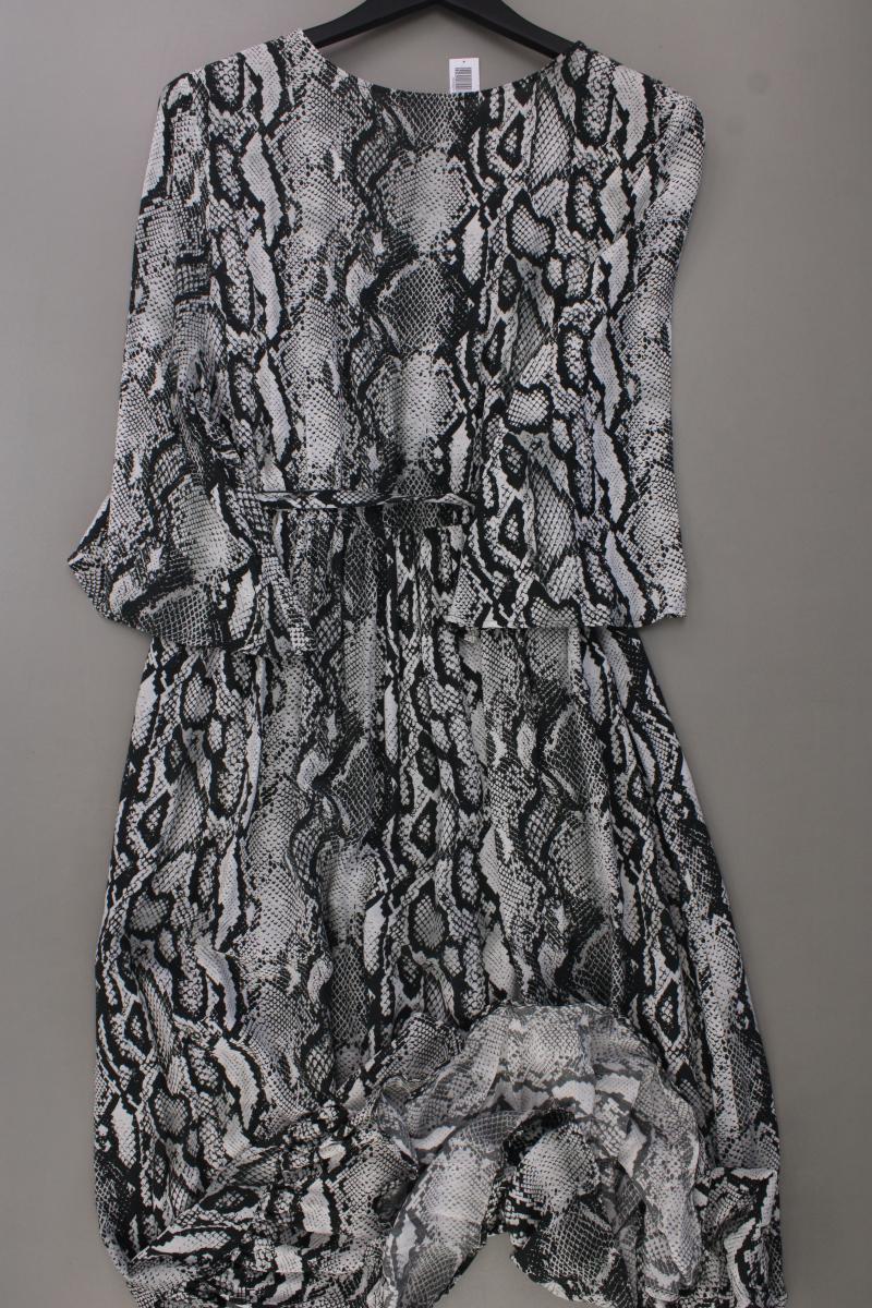 One more story Midikleid Gr. 40 mit Tierdruck mit Gürtel 3/4 Ärmel grau