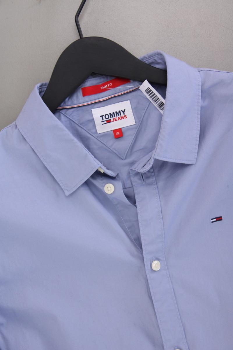 Tommy Jeans Langarmhemd für Herren Gr. XL blau aus Baumwolle