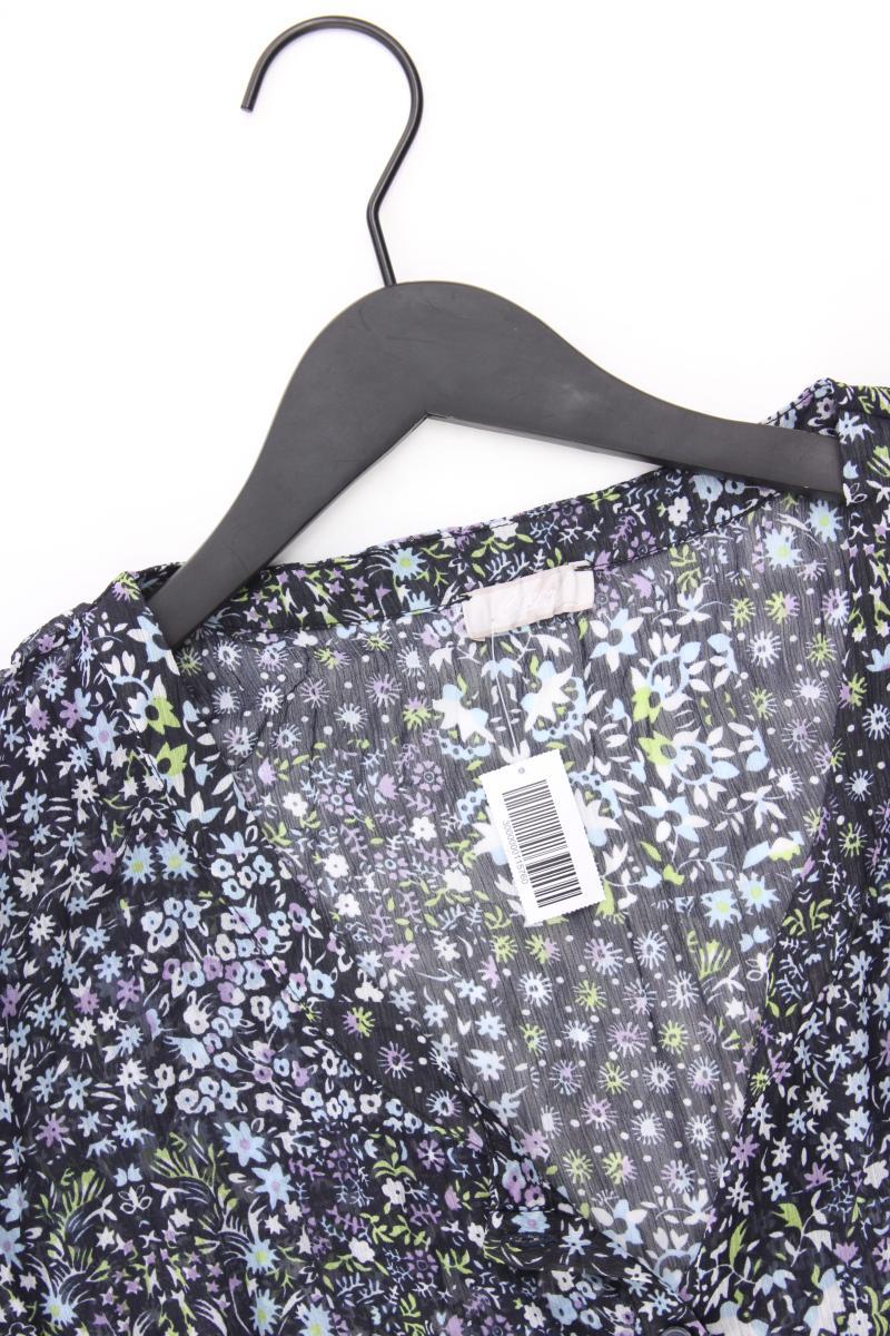 Cheer Kurzarmbluse Gr. 42 mit Blumenmuster blau aus Polyester