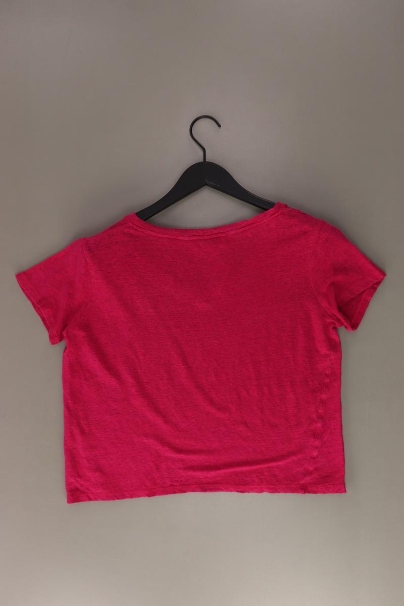 Mango Shirt mit V-Ausschnitt Gr. S Kurzarm pink