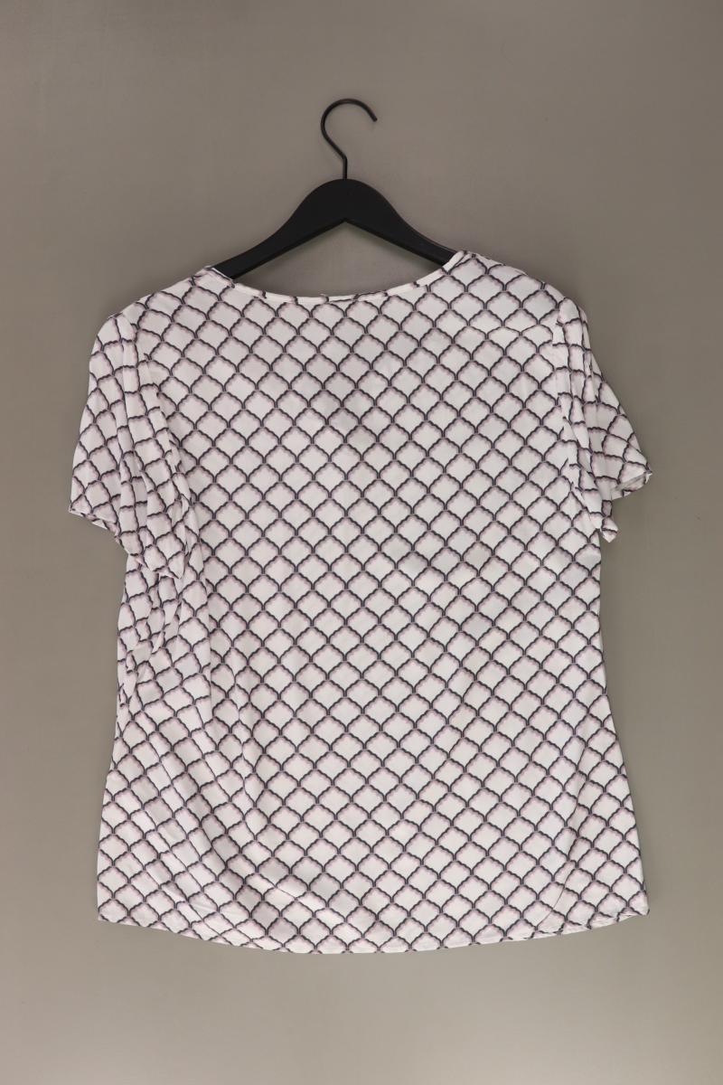Alba Moda Kurzarmbluse Gr. L geometrisches Muster weiß aus Viskose