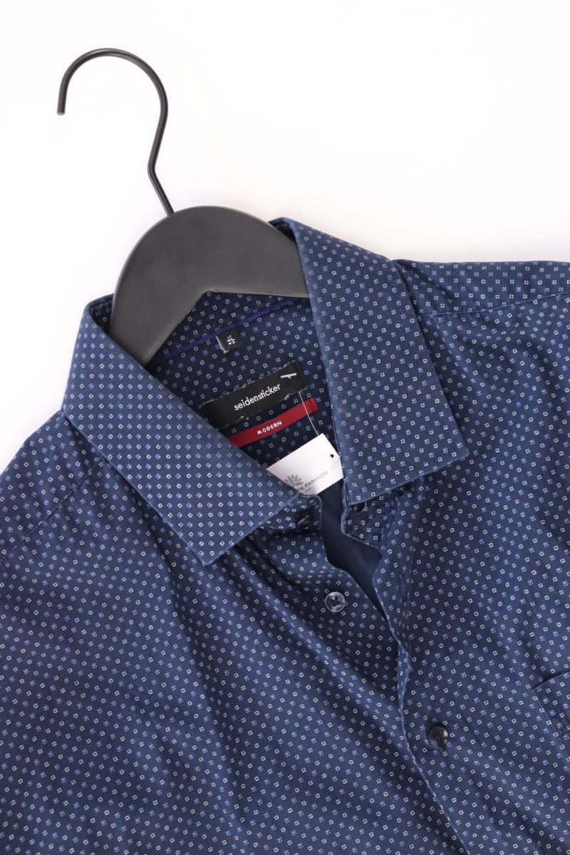 Seidensticker Langarmhemd für Herren Gr. XL blau aus Baumwolle