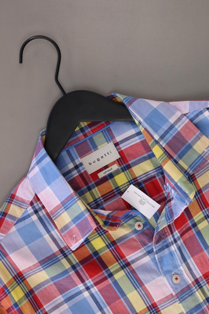 Bugatti Karohemd für Herren Gr. XL kariert Langarm mehrfarbig aus Baumwolle
