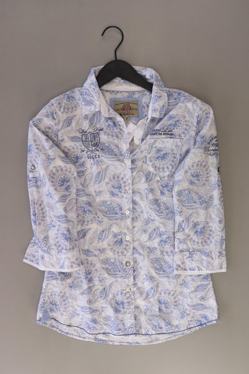 Soccx Langarmbluse Gr. 36 mit Paisleymuster blau aus Baumwolle