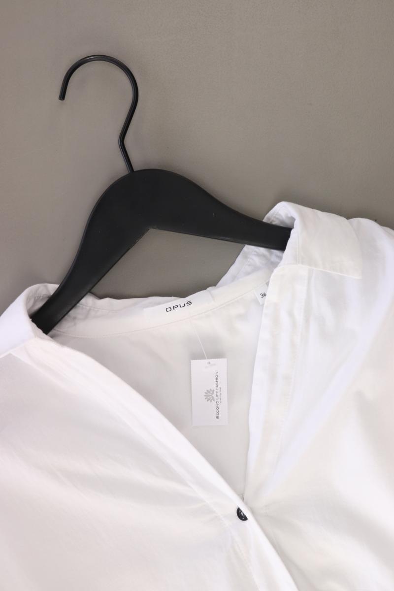 Opus Fuline HS Bluse Gr. 36 Langarm weiß aus Baumwolle