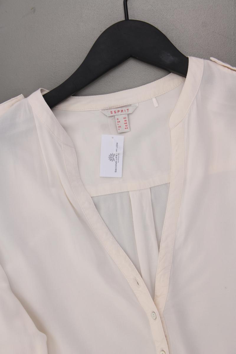 Esprit Langarmbluse Gr. 42 creme aus Viskose