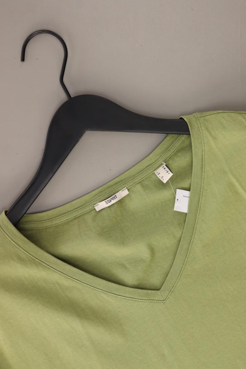 Esprit Shirt mit V-Ausschnitt Gr. M Kurzarm grün aus Baumwolle