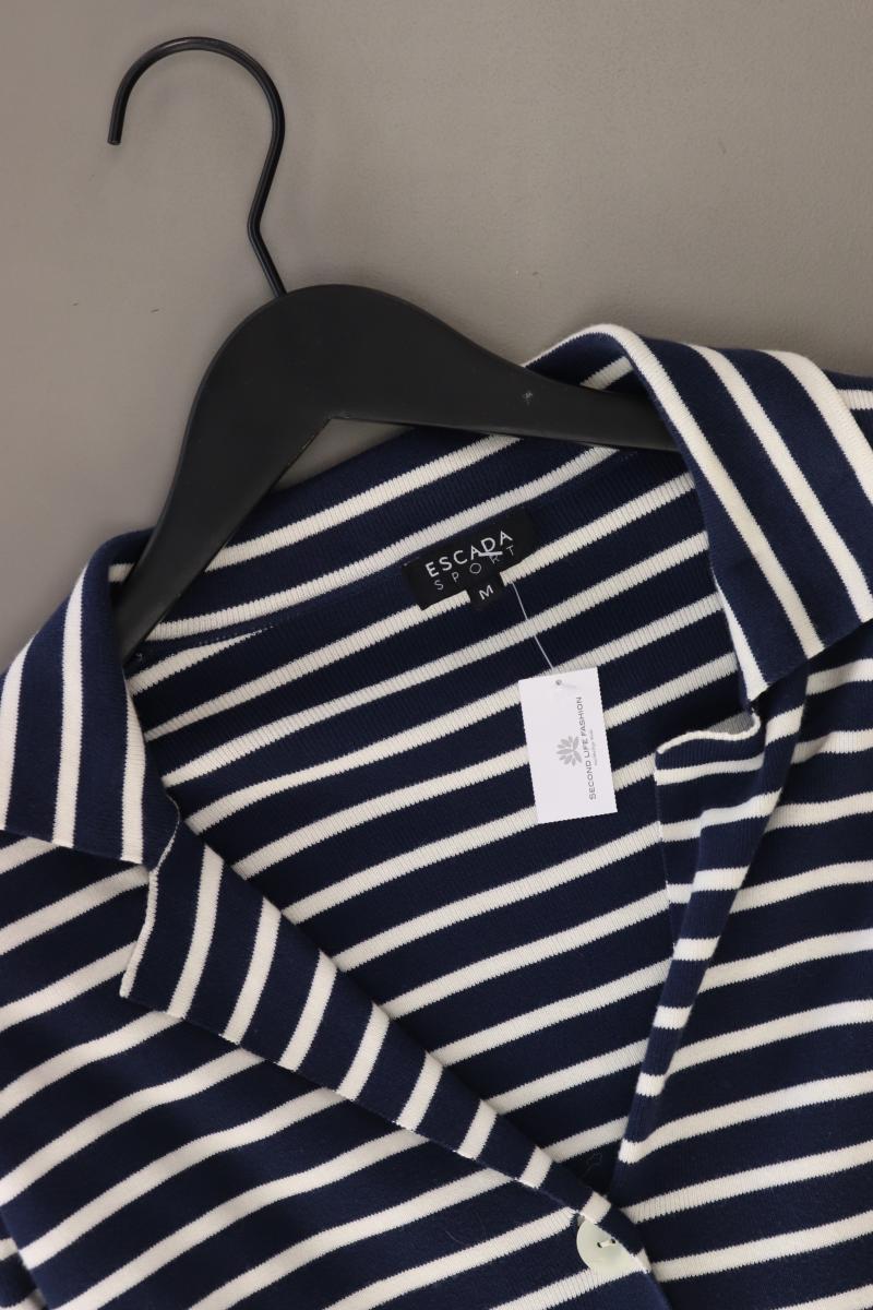 Escada Sport Strickblazer Gr. M gestreift blau aus Baumwolle