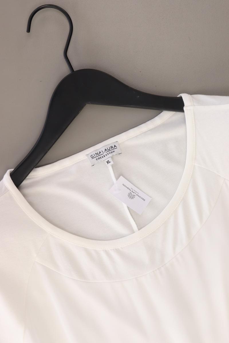 Gina Laura Kurzarmbluse Gr. XL weiß aus Viskose