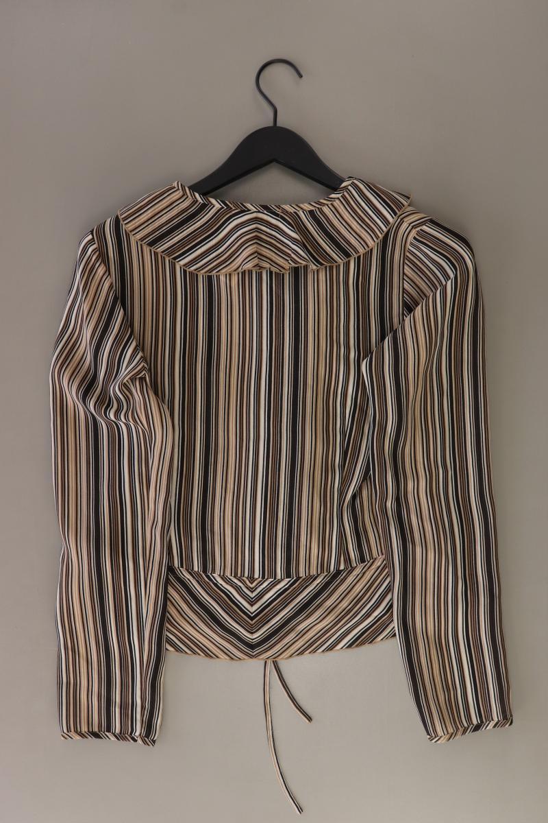 s.Oliver Rüschenbluse Gr. 36 gestreift Langarm Vintage braun aus Polyester