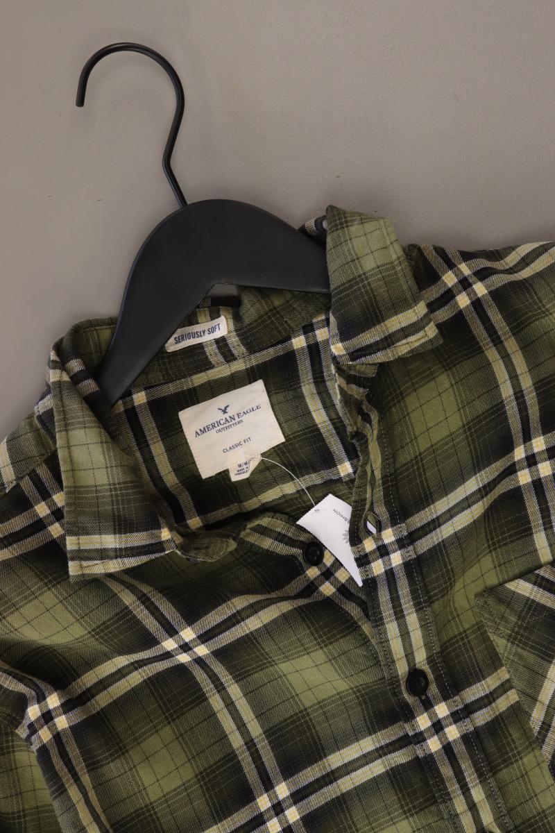 American Eagle Outfitters Karohemd für Herren Gr. M kariert Langarm olivgrün