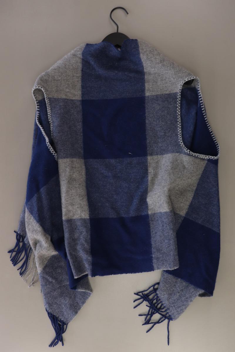 Steilmann Poncho Gr. 48 kariert blau