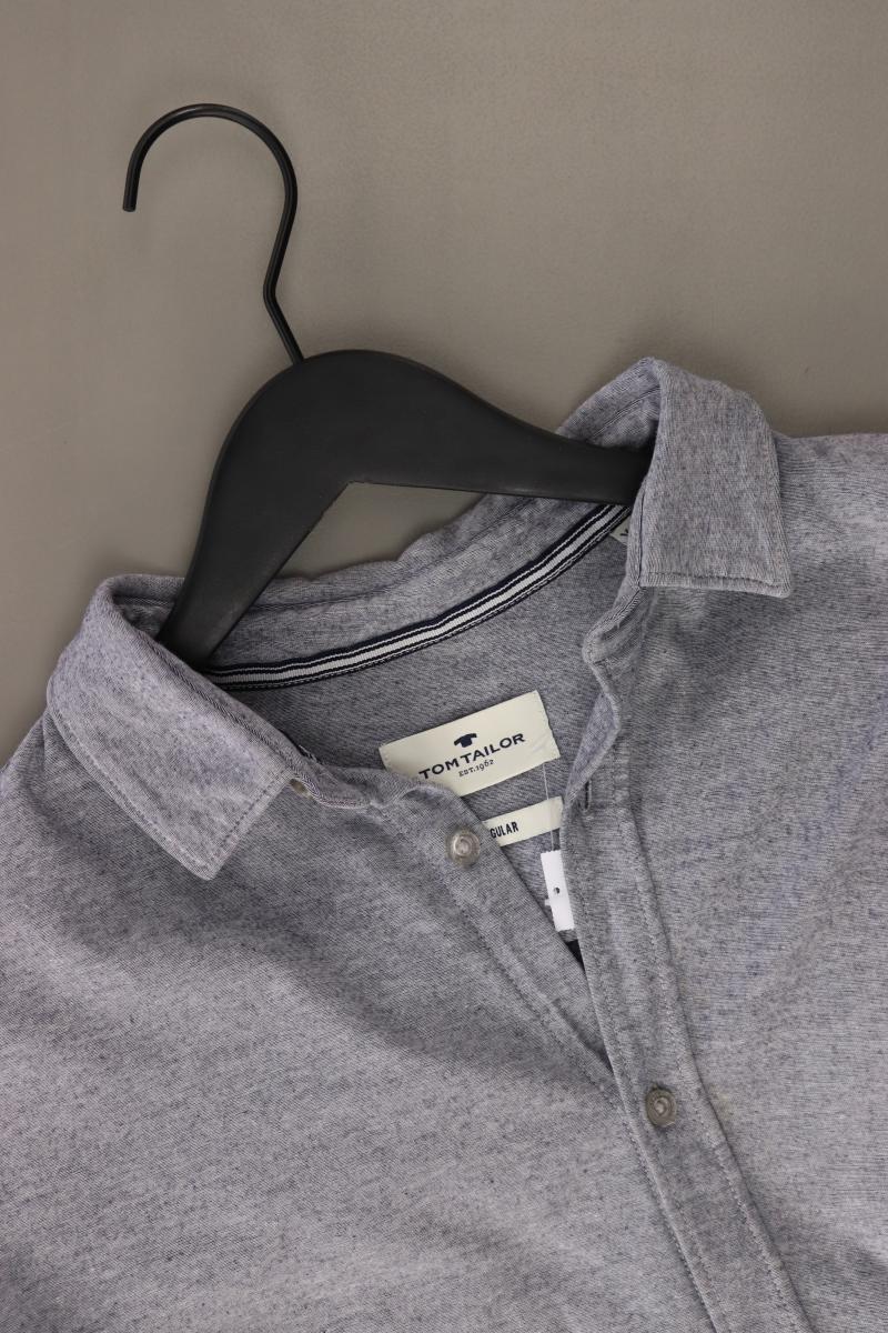 Tom Tailor Langarmhemd für Herren Gr. XL blau aus Baumwolle