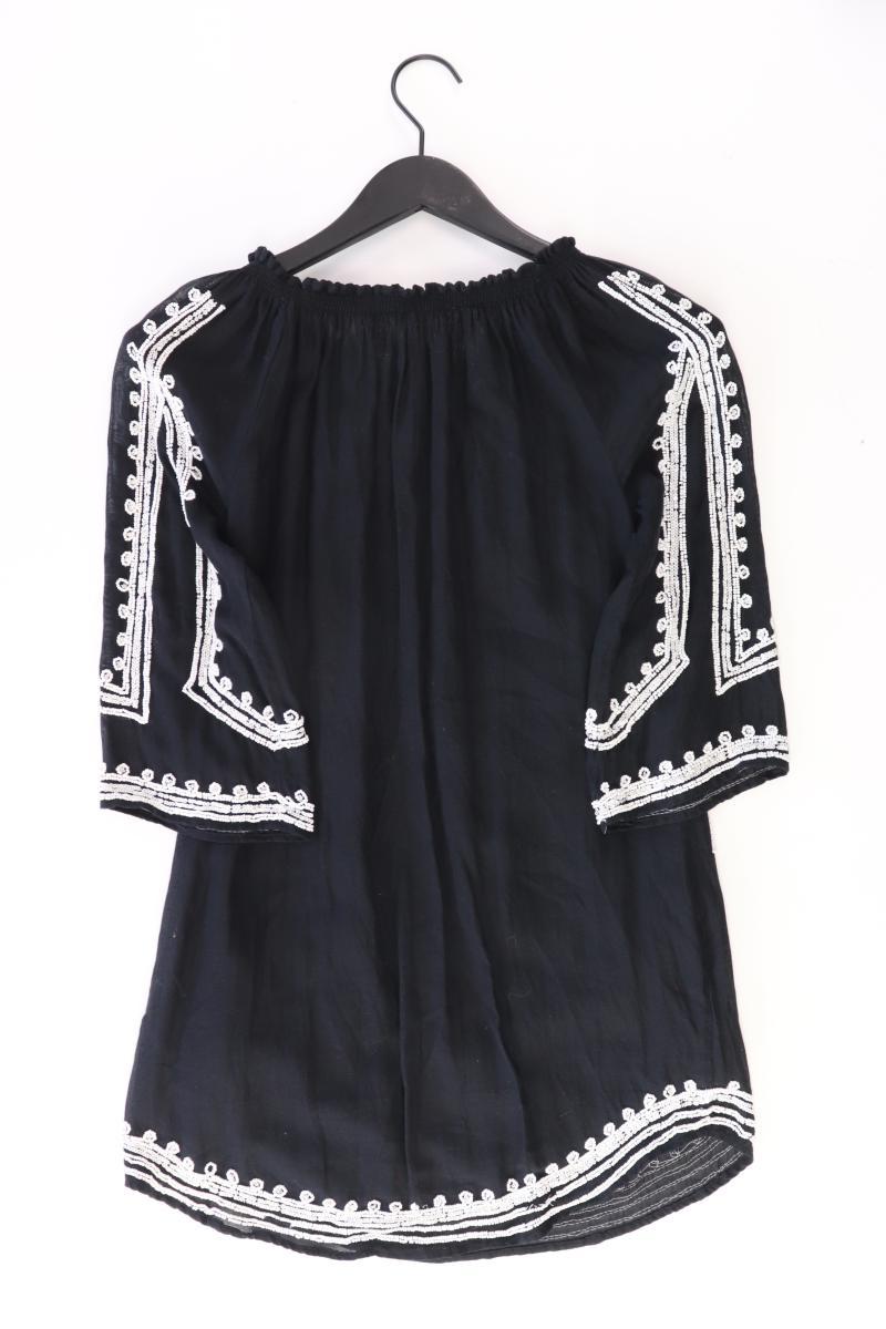 Zara Comfort Bluse Gr. S 3/4 Ärmel mit Carmen-Ausschnitt schwarz aus Baumwolle