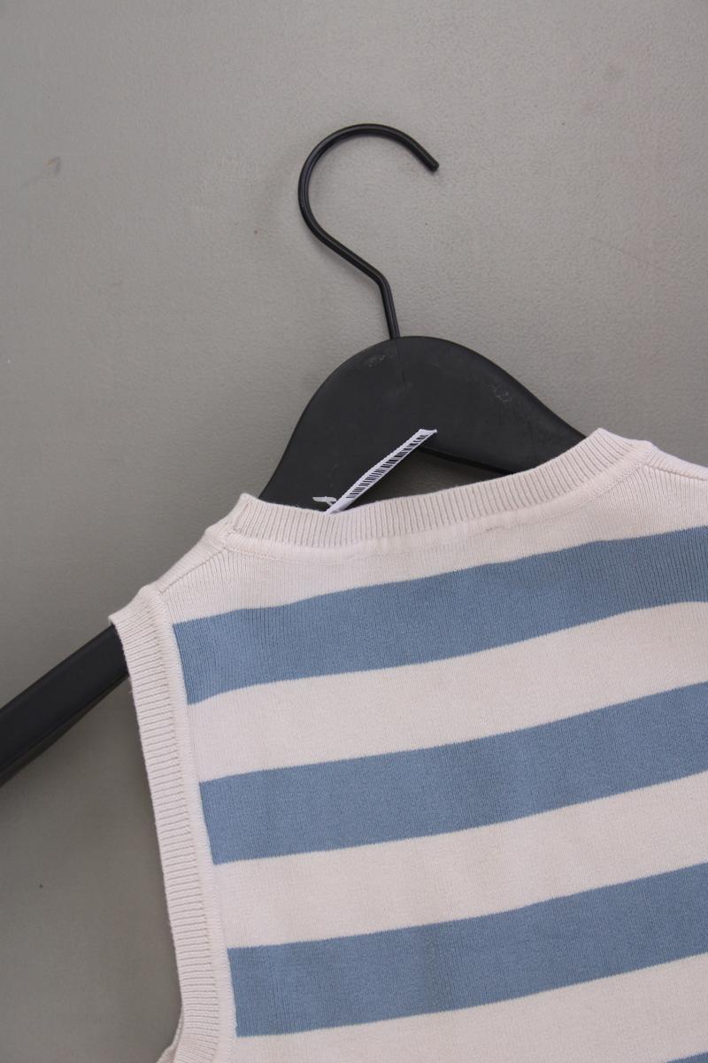 Zara Crop Top Gr. S gestreift blau aus Viskose