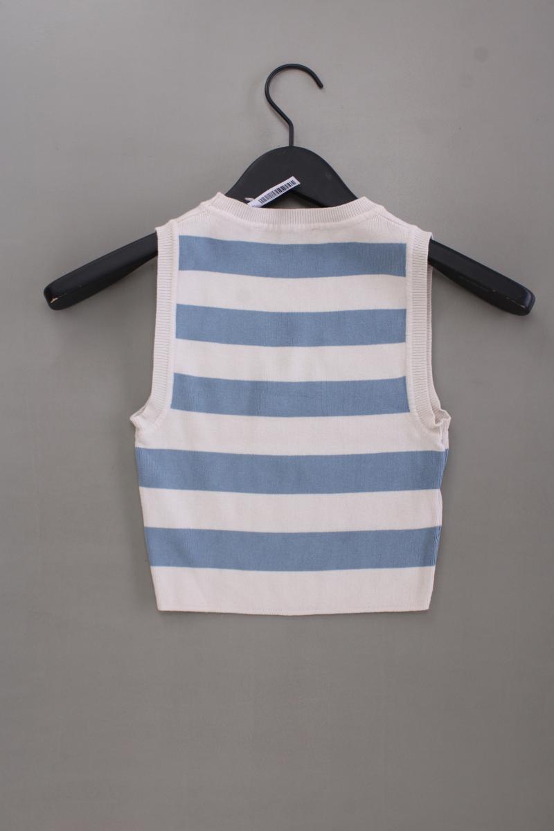 Zara Crop Top Gr. S gestreift blau aus Viskose