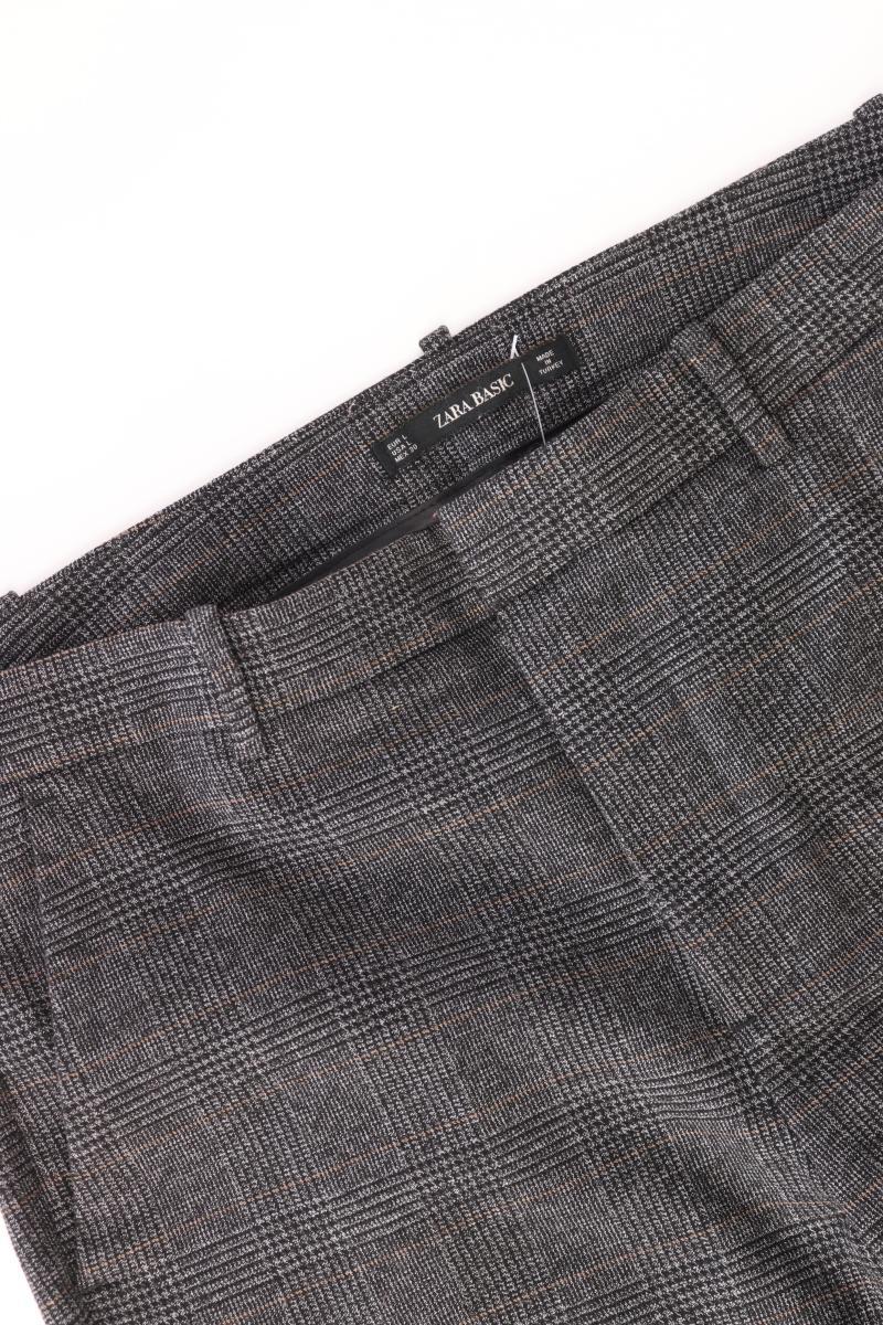 Zara Stoffhose Gr. L hahnentritt grau aus Baumwolle