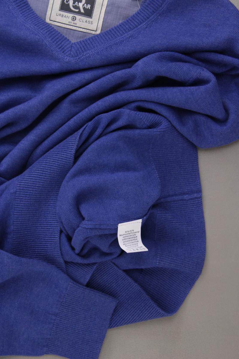 Calamar Feinstrickpullover für Herren Gr. M neuwertig blau aus Baumwolle