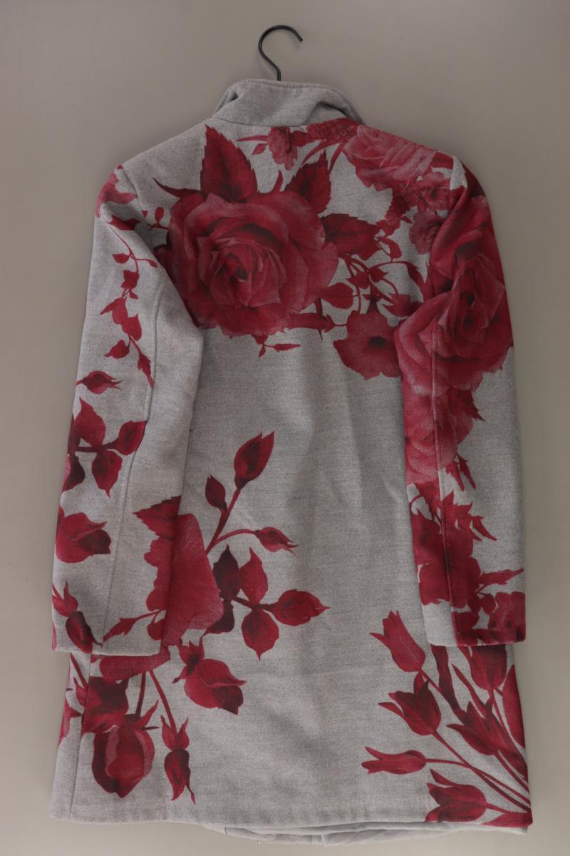 Regular Mantel Gr. L mit Blumenmuster grau aus Polyester