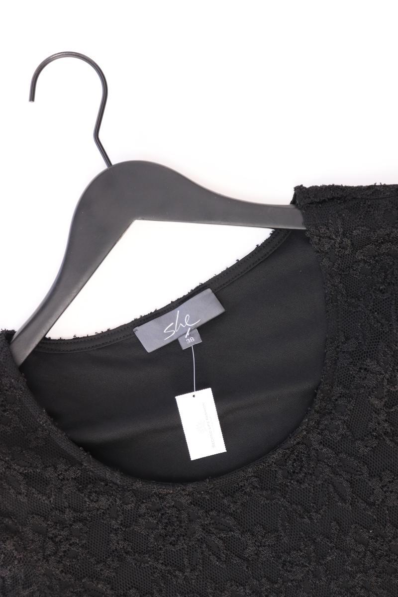 She Spitzenkleid Gr. 38 Langarm schwarz aus Polyester