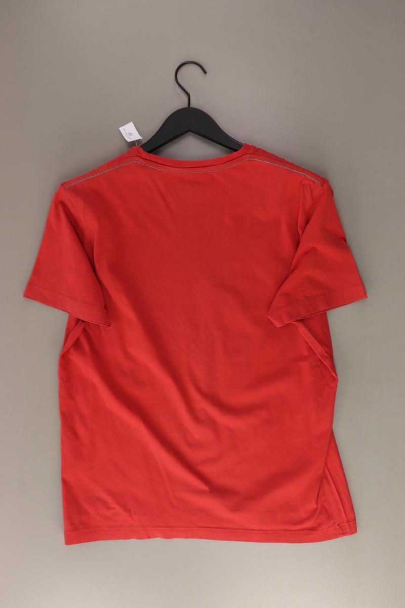 Tom Tailor Printshirt für Herren Gr. M Kurzarm rot aus Baumwolle