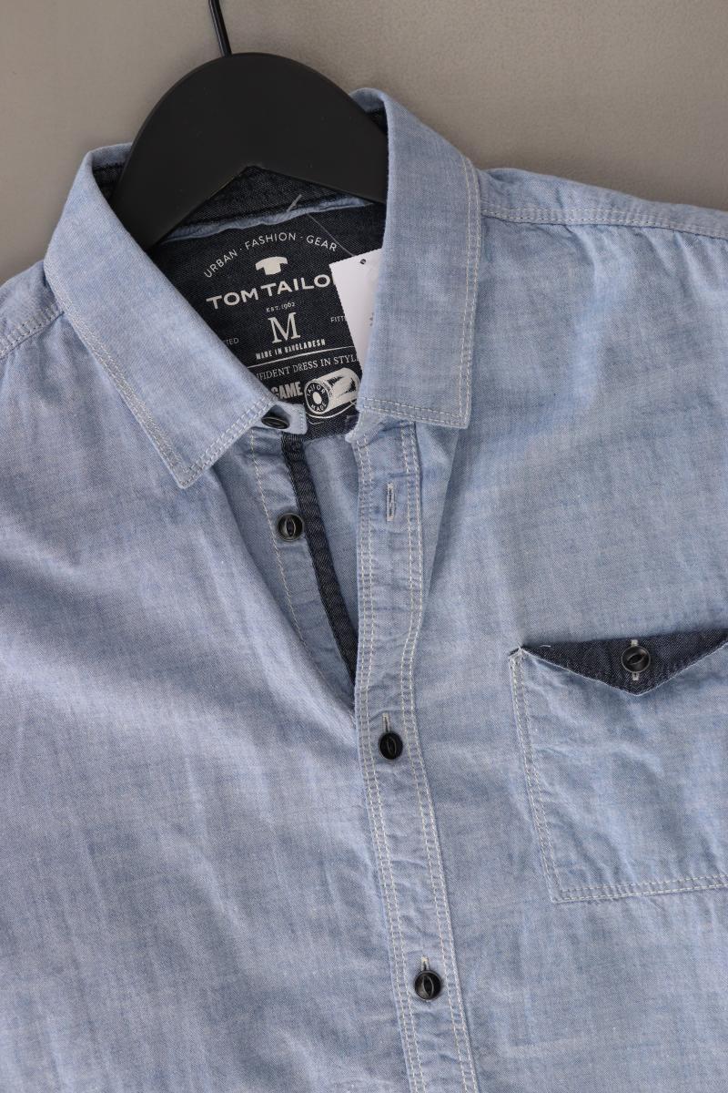 Tom Tailor Kurzarmhemd für Herren Gr. M blau aus Baumwolle