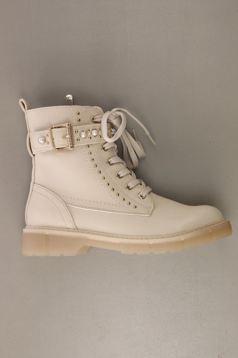 Marco Tozzi Stiefeletten Gr. 37 neuwertig creme aus Polyurethan