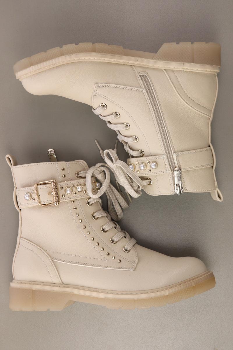 Marco Tozzi Stiefeletten Gr. 37 neuwertig creme aus Polyurethan