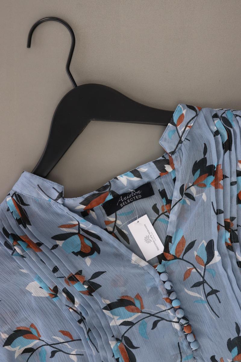 Aniston Langarmbluse Gr. 40 mit Blumenmuster blau aus Polyester
