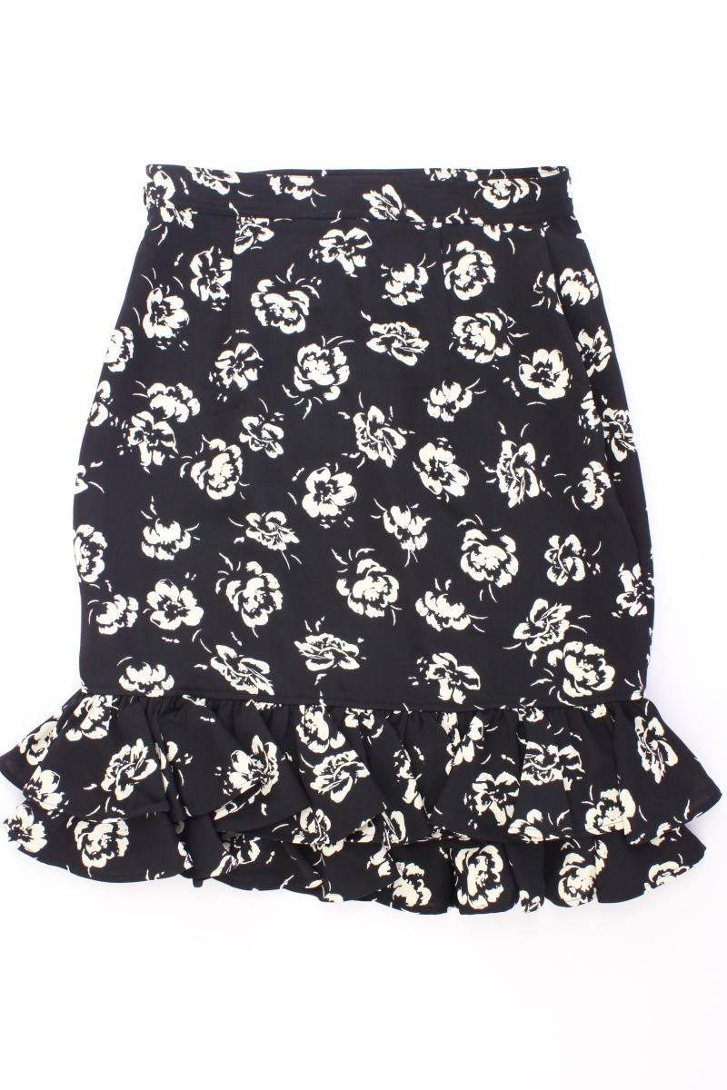 Polo Ralph Lauren Midirock Gr. UK 8 (XS) mit Blumenmuster schwarz aus Polyester