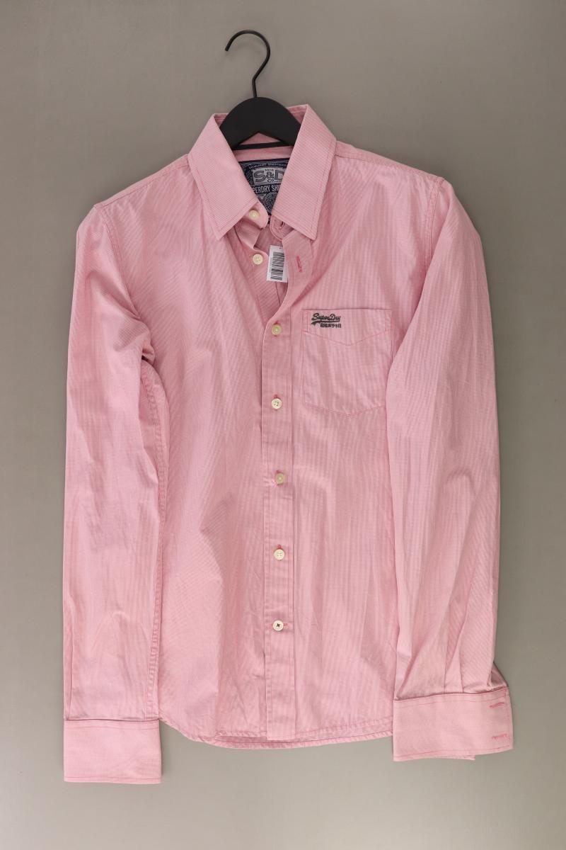 Superdry Langarmhemd für Herren Gr. M rosa aus Baumwolle