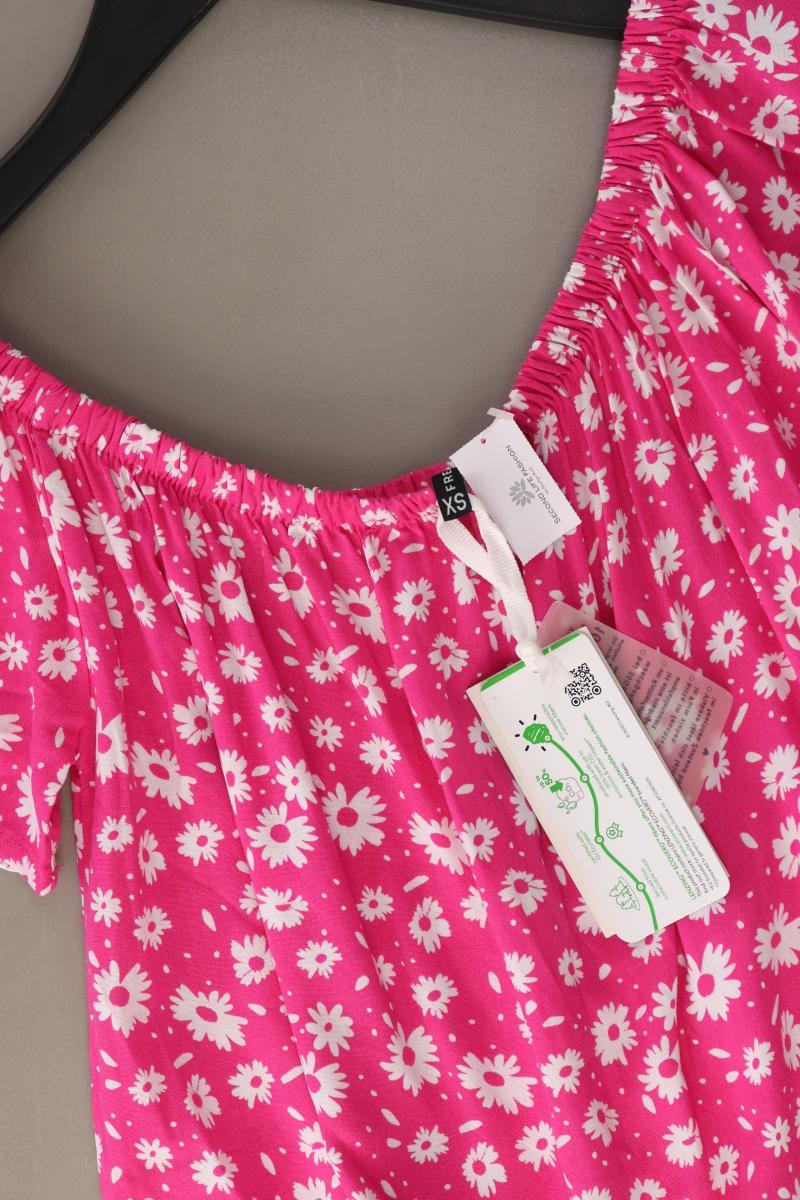 Fresh Made Kurzarmkleid Gr. XS neu mit Etikett mit Carmen-Ausschnitt pink
