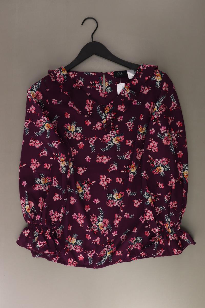 Paola Langarmbluse Gr. 42 mit Blumenmuster lila aus Polyester