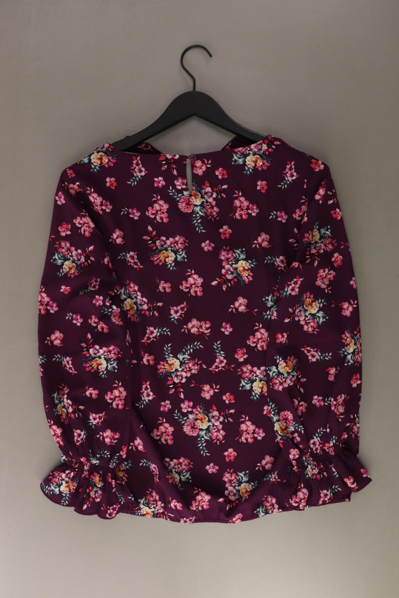 Paola Langarmbluse Gr. 42 mit Blumenmuster lila aus Polyester