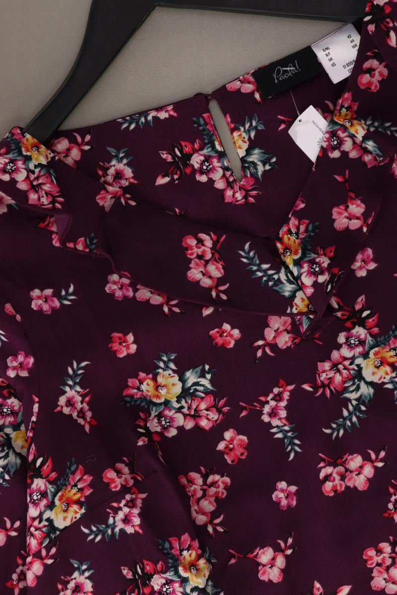 Paola Langarmbluse Gr. 42 mit Blumenmuster lila aus Polyester