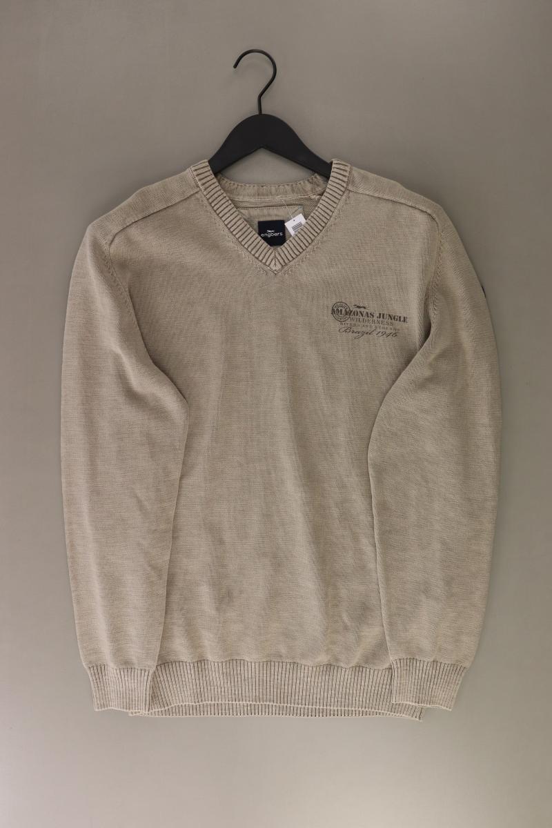 Engbers Feinstrickpullover für Herren Gr. 50 grau aus Baumwolle