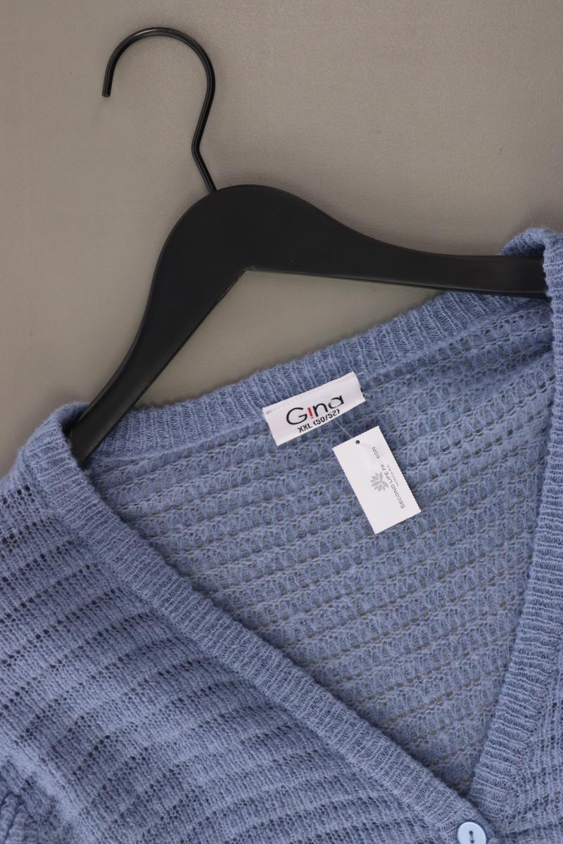 G!na Cardigan Gr. 50/52 Langarm blau aus Polyacryl