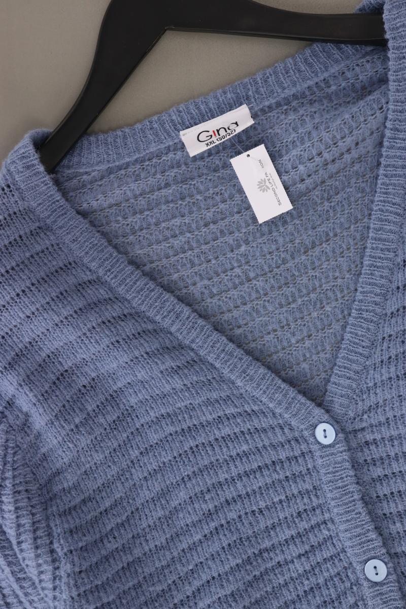 G!na Cardigan Gr. 50/52 Langarm blau aus Polyacryl