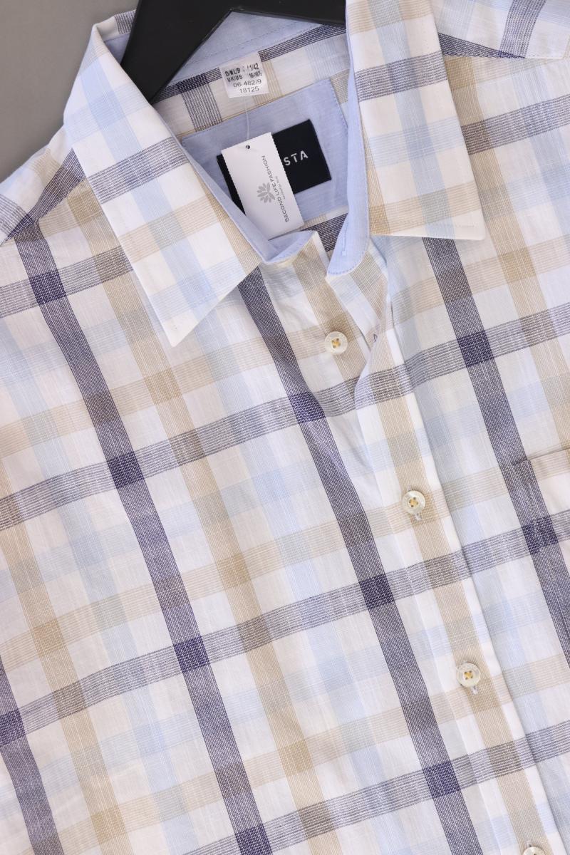 Babista Karohemd für Herren Gr. Hemdgröße 41/42 kariert Kurzarm blau