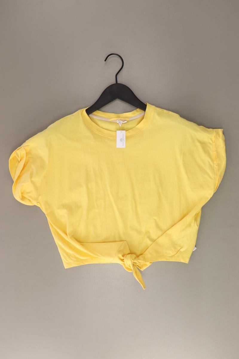 QS by s.Oliver Cropped Shirt Gr. XS Kurzarm gelb aus Baumwolle