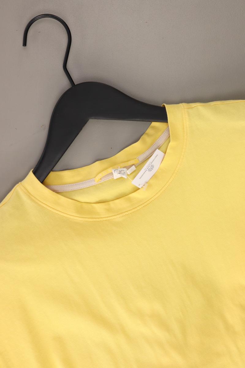 QS by s.Oliver Cropped Shirt Gr. XS Kurzarm gelb aus Baumwolle