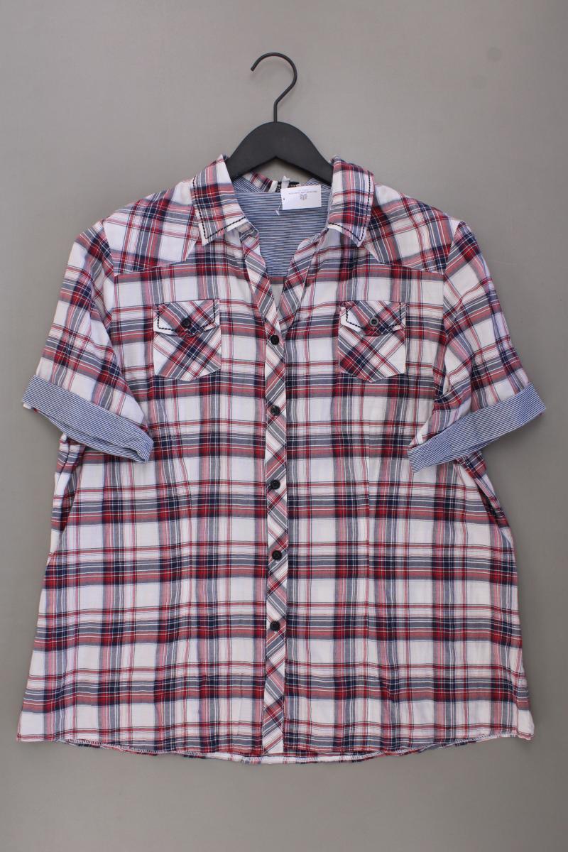 Gina Laura Karobluse Gr. L kariert Kurzarm rot aus Baumwolle
