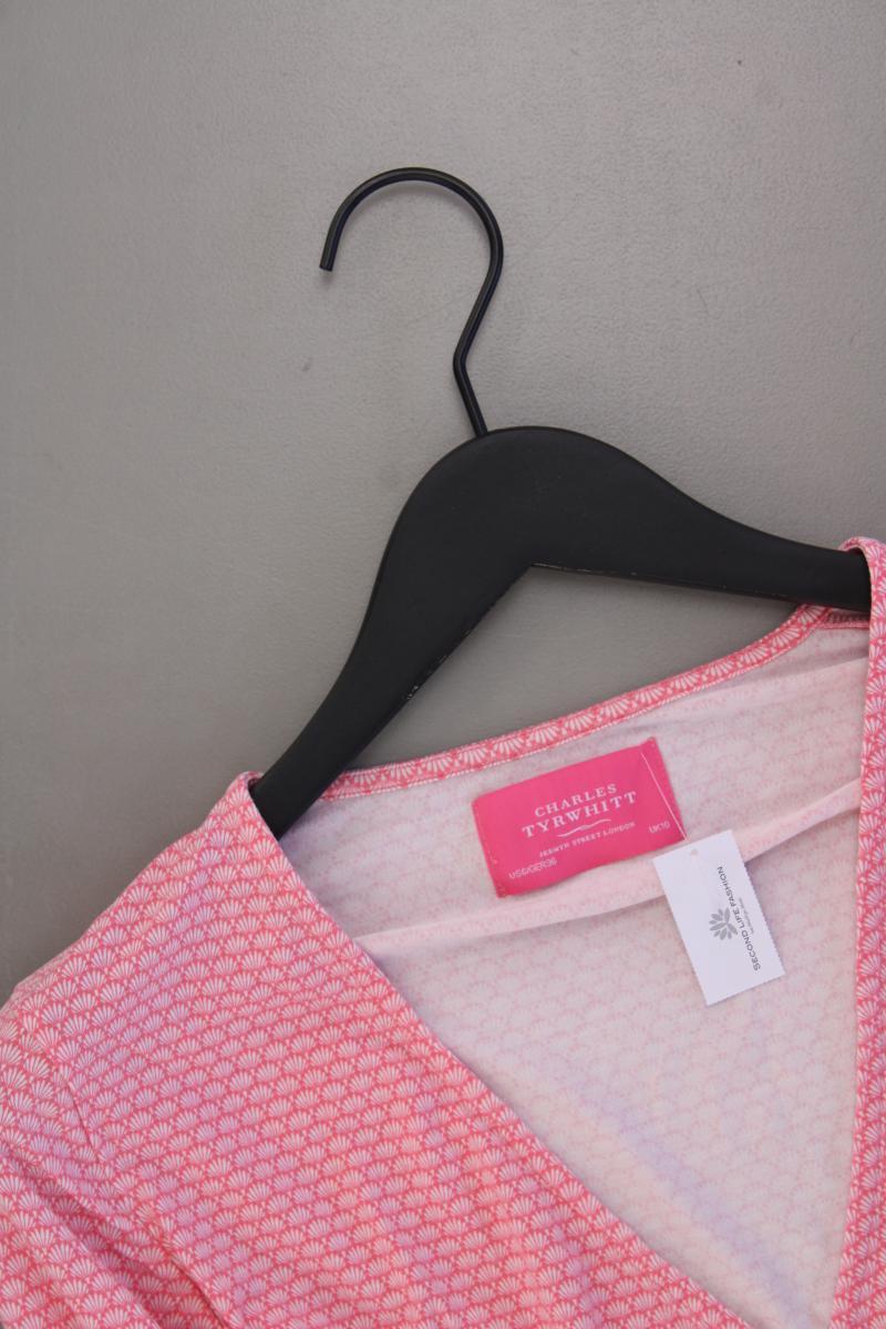 CHARLES TYRWHITT Shirt mit V-Ausschnitt Gr. 36 Langarm rosa aus Viskose