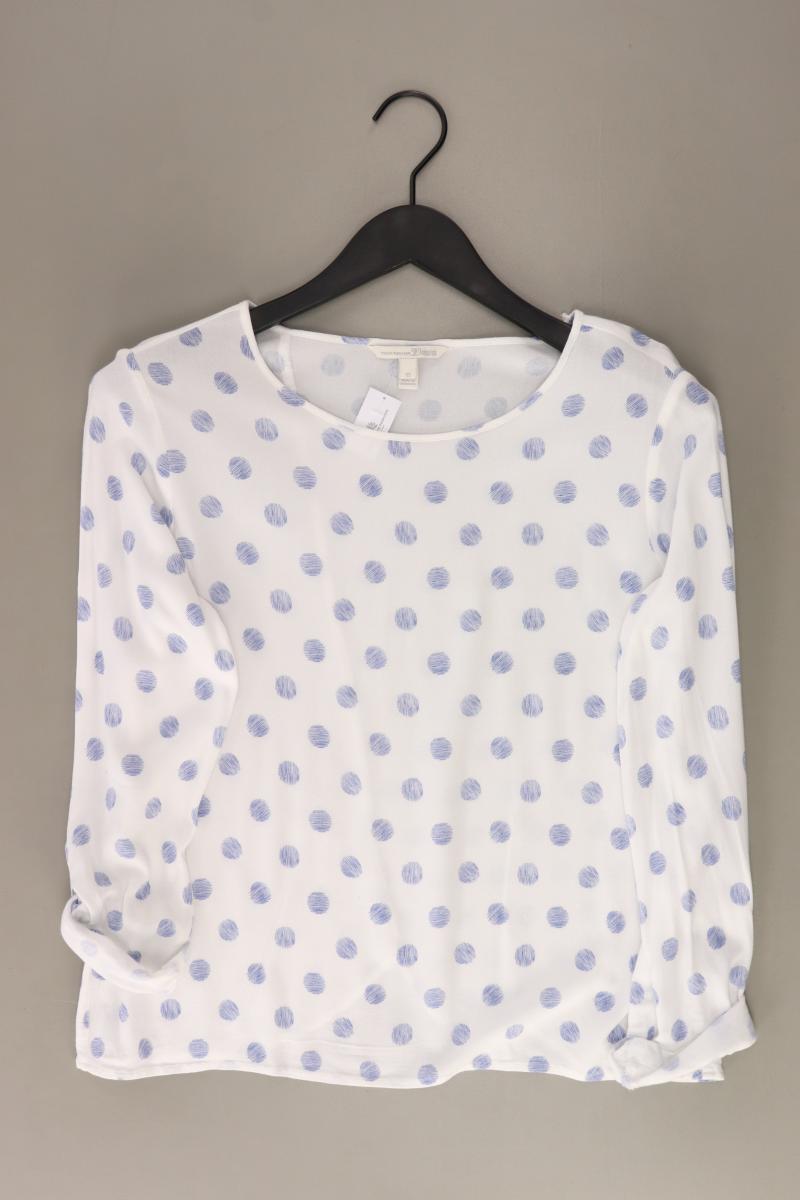 Tom Tailor (Denim) Regular Bluse Gr. XS gepunktet 3/4 Ärmel weiß