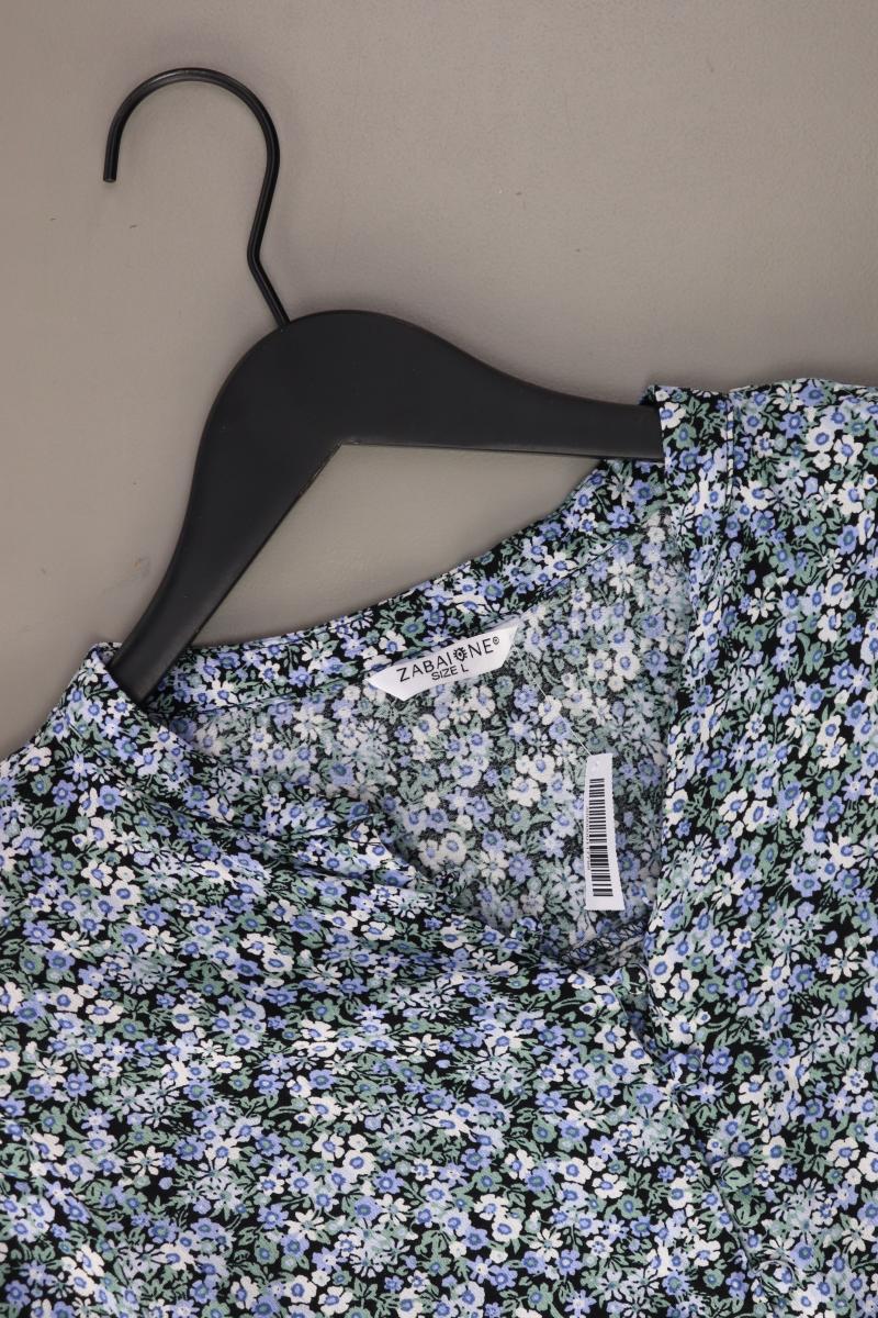 Zabaione Longbluse Gr. L mit Blumenmuster mit Gürtel Langarm blau