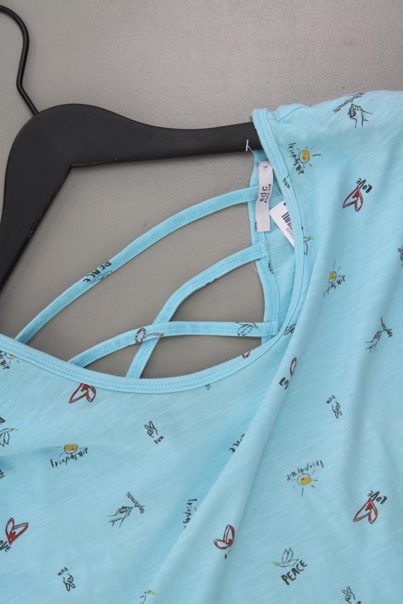 edc by Esprit Printshirt Gr. S Kurzarm türkis aus Baumwolle