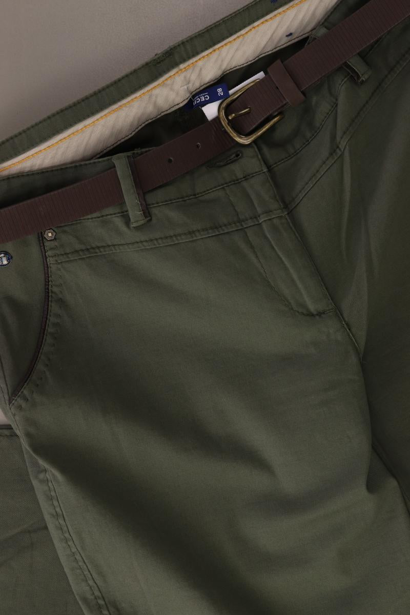Cecil Hose Gr. W28 mit Gürtel olivgrün aus Baumwolle